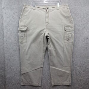 LL Bean Comfort Waist Cargo Pants Womens 44x30 Beige